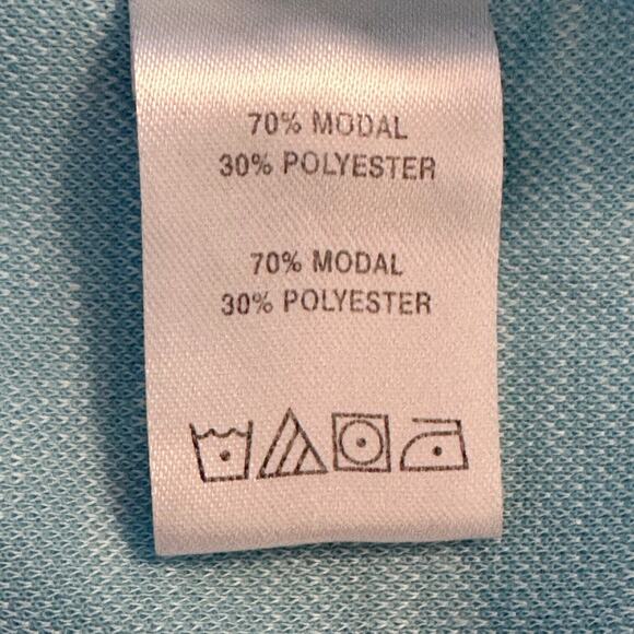Nicoby Polo Shirt Mens 2XL Lt Blue Heathered Short Sleeve Soft Modal Blend - Picture 7 of 7